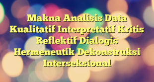 Makna Analisis Data Kualitatif Interpretatif Kritis Reflektif Dialogis Hermeneutik Dekonstruksi Interseksional