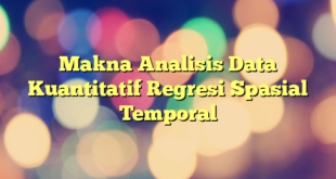 Makna Analisis Data Kuantitatif Regresi Spasial Temporal