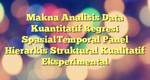 Makna Analisis Data Kuantitatif Regresi SpasialTemporal Panel Hierarkis Struktural Kualitatif Eksperimental