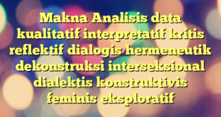 Makna Analisis data kualitatif interpretatif kritis reflektif dialogis hermeneutik dekonstruksi interseksional dialektis konstruktivis feminis eksploratif