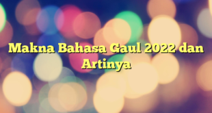 Makna Bahasa Gaul 2022 dan Artinya