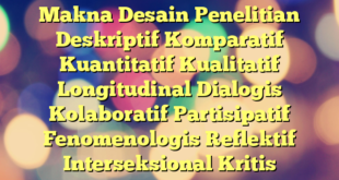 Makna Desain Penelitian Deskriptif Komparatif Kuantitatif Kualitatif Longitudinal Dialogis Kolaboratif Partisipatif Fenomenologis Reflektif Interseksional Kritis