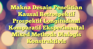 Makna Desain Penelitian Kausal Retrospektif Prospektif Longitudinal Komparatif Eksperimental Mixed Methods Dialogis Konstruktivis