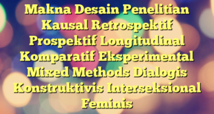 Makna Desain Penelitian Kausal Retrospektif Prospektif Longitudinal Komparatif Eksperimental Mixed Methods Dialogis Konstruktivis Interseksional Feminis