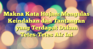 Makna Kata Hujan: Mengulas Keindahan dan Tantangan yang Terdapat Dalam Tetes-Tetes Air Ini