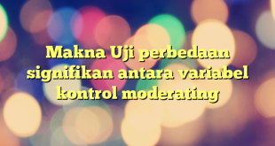 Makna Uji perbedaan signifikan antara variabel kontrol moderating