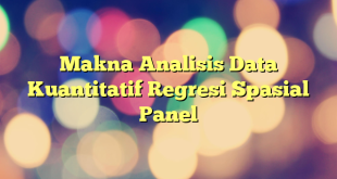 Makna Analisis Data Kuantitatif Regresi Spasial Panel